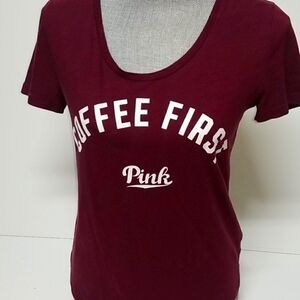 Pink Voctoria's Secret Coffee First Tshirt